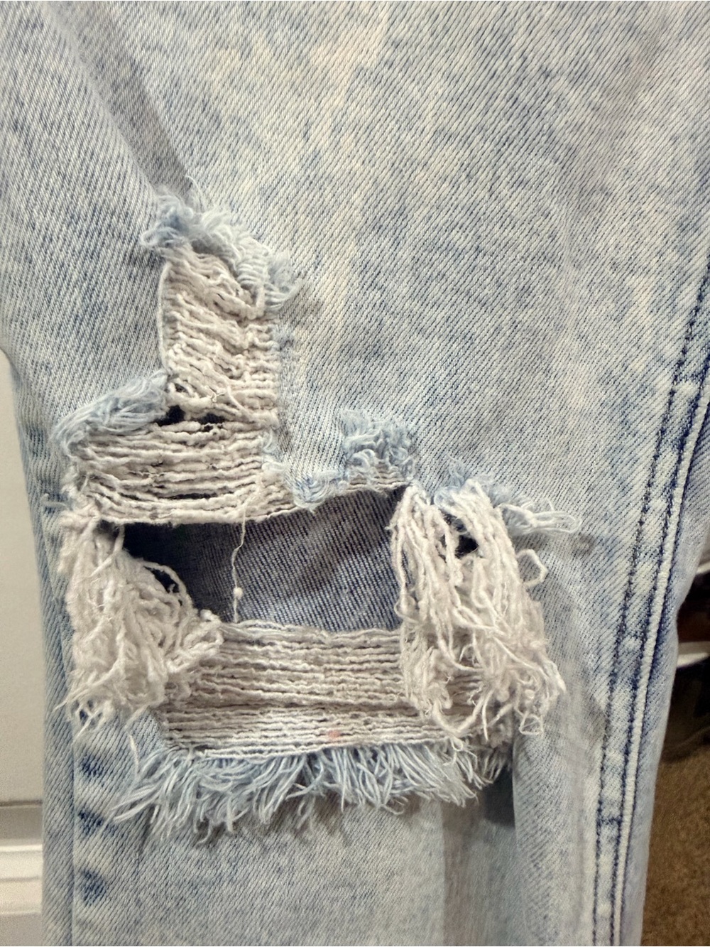 Risen Light Wash Ripped Ankle Jeans - Women's Cropped - Picture 6 of 7